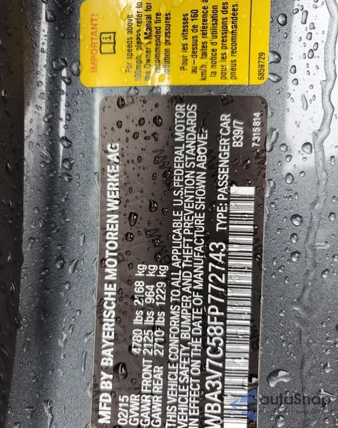 2015 BMW 428 I Sulev z USA, uszkodzony, nr VIN WBA3V7C58FP772743